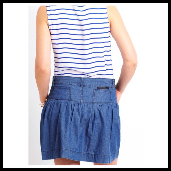 BCBGENERATION DENIM JEAN MINI SKATER SKIRT - Picture 2 of 8